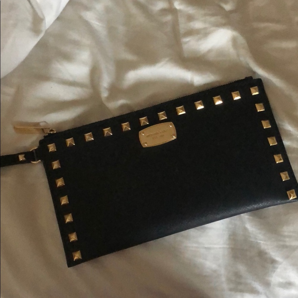Michael Kors large studded wristlet